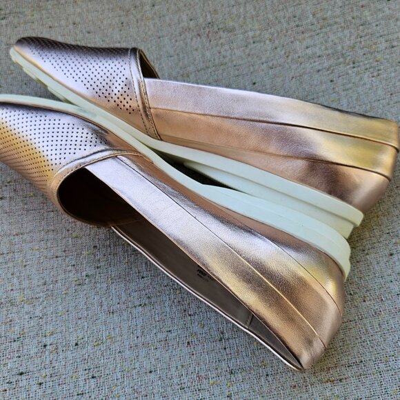 H by Halston Women "Leah" Rose Gold Perforated Leather Slip-On Loafers, Size 9.5 - Picture 10 of 15
